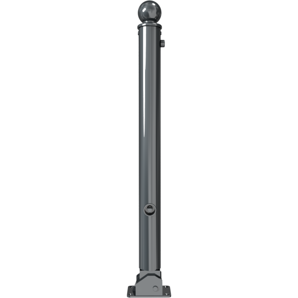 Ornamental bollard | Series 474B | � 76 mm | foldable, self-engaging lockto be fixed by plugs, with base plate 100 x 150 mm | with triangular locking mechanism acc. with DIN 3223 | without eyelet